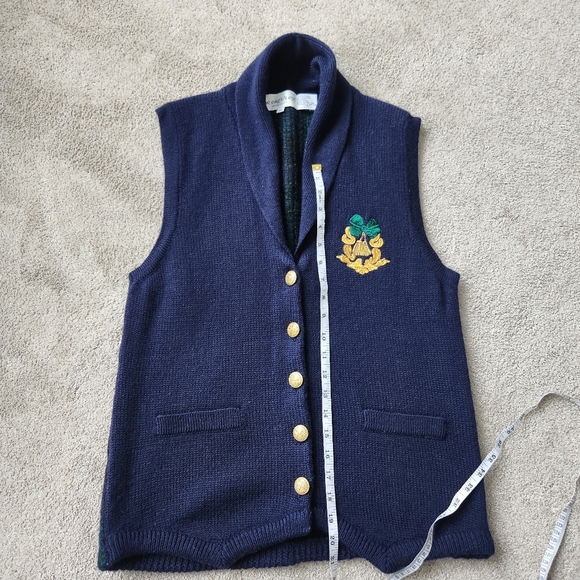 The Eagle's Eye Vintage 90s 100% Wool Academia Preppy Sweater Vest Size Medium - Picture 7 of 11